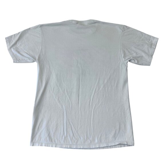 BYU Cougars Vintage 90s T-Shirt Jazz Design Logo Pink Teal Size L White - Picture 2 of 9